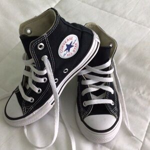 Converse Youth High Top Sneakers in Black and White